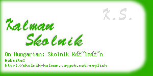 kalman skolnik business card